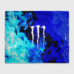 Плед флисовый Monster energy синий дым, цвет: 3D-велсофт
