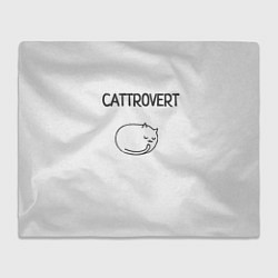 Плед флисовый Интроверт-кот, цвет: 3D-велсофт