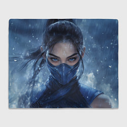 Плед флисовый Боец Китана Мортал комбат, цвет: 3D-велсофт