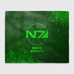 Плед флисовый Mass Effect - green gradient, цвет: 3D-велсофт