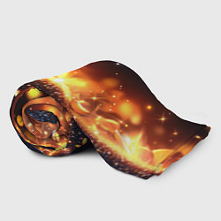 Плед флисовый Оранжевое боке на черном, цвет: 3D-велсофт — фото 2