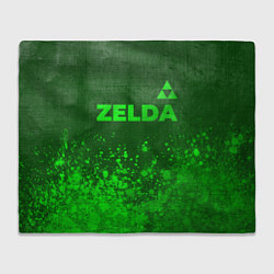 Плед флисовый Zelda - green gradient посередине, цвет: 3D-велсофт