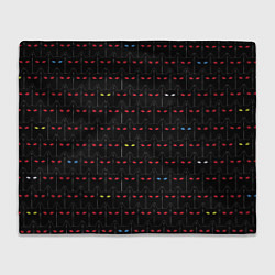 Плед флисовый Котобэтмены - черный паттерн, цвет: 3D-велсофт