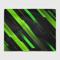 Плед флисовый Color black green, цвет: 3D-велсофт