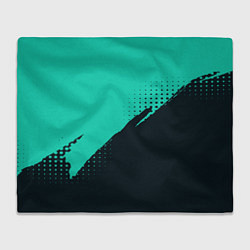 Плед флисовый Color black light blue, цвет: 3D-велсофт