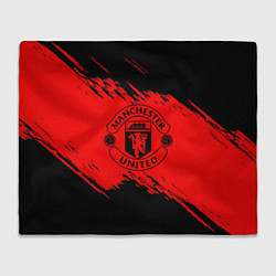 Плед флисовый Манчестер юнайтед текстура краски, цвет: 3D-велсофт