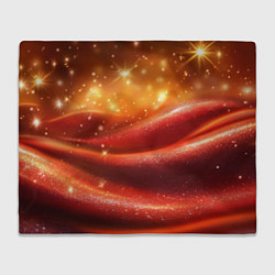 Плед флисовый Красная волнистая текстура с блеском, цвет: 3D-велсофт