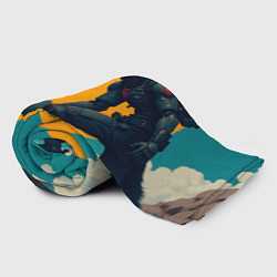 Плед флисовый Киберчеловек-волк, цвет: 3D-велсофт — фото 2