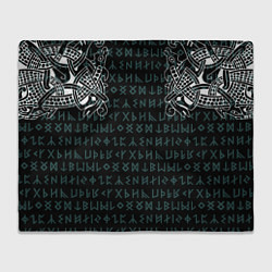 Плед флисовый Руны и татуировки викингов, цвет: 3D-велсофт