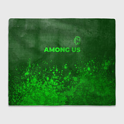 Плед флисовый Among Us - green gradient посередине, цвет: 3D-велсофт