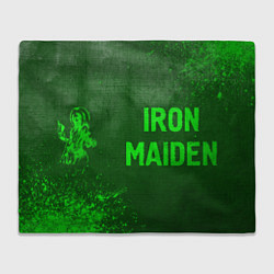 Плед флисовый Iron Maiden - green gradient по-горизонтали, цвет: 3D-велсофт
