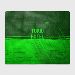 Плед флисовый Tokio Hotel - green gradient посередине, цвет: 3D-велсофт