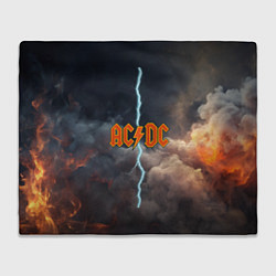 Плед флисовый ACDC логотип группы с молнией, цвет: 3D-велсофт