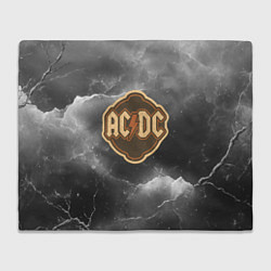 Плед флисовый ACDC ретро логотип, цвет: 3D-велсофт
