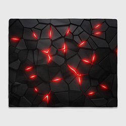 Плед флисовый Красная неоновая броня, цвет: 3D-велсофт