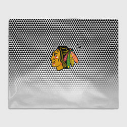 Плед флисовый Чикаго Блэкхокс - геометрический паттерн с градиен, цвет: 3D-велсофт