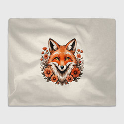 Плед Japanese fox in flowers