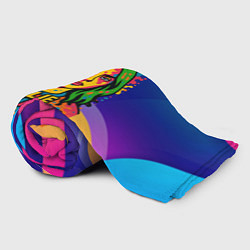 Плед флисовый Билли Айлиш из краски, цвет: 3D-велсофт — фото 2