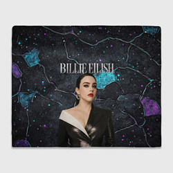 Плед флисовый Билли Айлиш в деловом костюме, цвет: 3D-велсофт