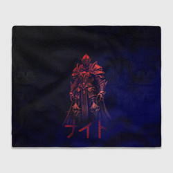 Плед флисовый Мифический воин в неоновом свете, цвет: 3D-велсофт