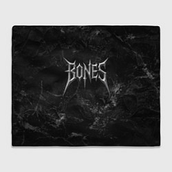 Плед флисовый Bones лого из металла, цвет: 3D-велсофт