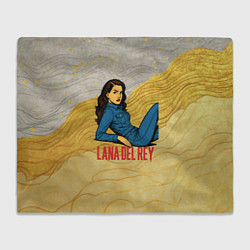 Плед флисовый Lana Del Rey в джинсовом костюме, цвет: 3D-велсофт