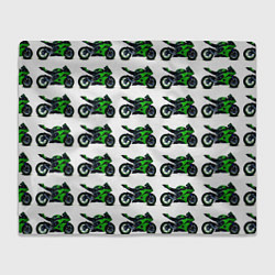 Плед флисовый Motorbike green, цвет: 3D-велсофт