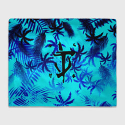 Плед флисовый Doom неоновые тропики, цвет: 3D-велсофт