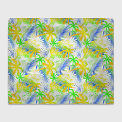 Плед флисовый Palm yellow, цвет: 3D-велсофт