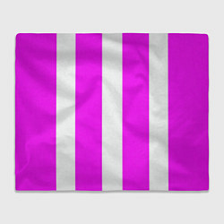 Плед флисовый Color white pink line, цвет: 3D-велсофт
