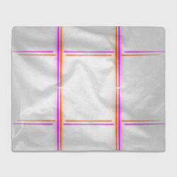 Плед флисовый Neon white orange pink, цвет: 3D-велсофт