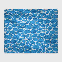 Плед флисовый Волновая рябь на поверхности воды паттерн, цвет: 3D-велсофт