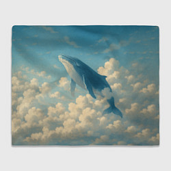 Плед флисовый Кит в облаках, цвет: 3D-велсофт