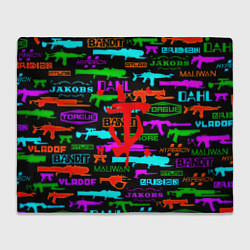 Плед флисовый Doom шутер паттерн, цвет: 3D-велсофт