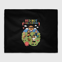 Плед флисовый Red Hot Chili Peppers, мультяшный стиль, цвет: 3D-велсофт