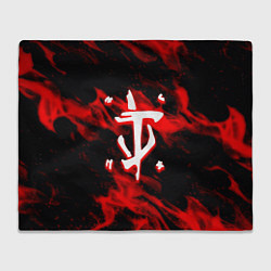 Плед флисовый Doom красный огонь марса, цвет: 3D-велсофт