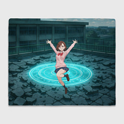 Плед флисовый Радостная Сиратори Айра в прыжке, цвет: 3D-велсофт