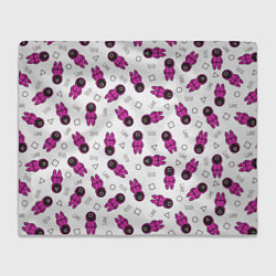 Плед флисовый Персонажи корейского сериала игра в кальмара, цвет: 3D-велсофт