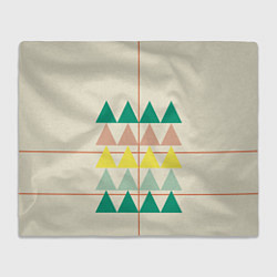 Плед флисовый Абстрактный лес - треугольники на светлом, цвет: 3D-велсофт