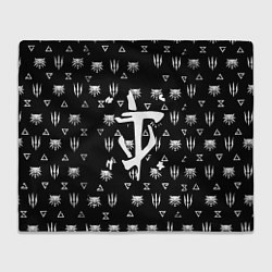 Плед флисовый Doom ведьмак логотипы, цвет: 3D-велсофт