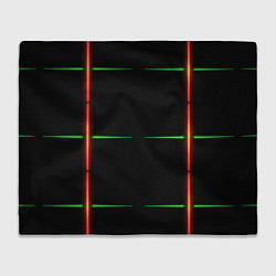 Плед флисовый Color black green orange stripes, цвет: 3D-велсофт