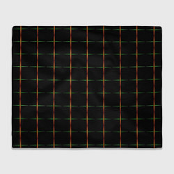 Плед флисовый Color black orange green crosses, цвет: 3D-велсофт