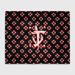 Плед флисовый Doom x resident evil pattern, цвет: 3D-велсофт