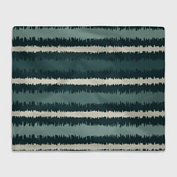 Плед флисовый Полосы зигзагообразные зеленые, цвет: 3D-велсофт