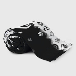 Плед флисовый Doom черно белые аниме, цвет: 3D-велсофт — фото 2