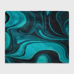 Плед флисовый Мраморный малахитовый узор из изумрудных разводов, цвет: 3D-велсофт