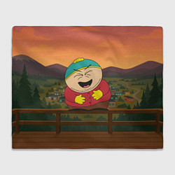 Плед флисовый Эрик Картман смеется держа живот, цвет: 3D-велсофт