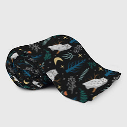 Плед флисовый Сова в зимнем лесу, цвет: 3D-велсофт — фото 2