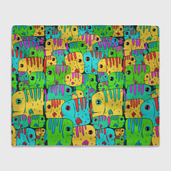 Плед флисовый Яркие тропические рыбки паттер, цвет: 3D-велсофт