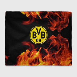 Плед флисовый Borussia огонь текстура, цвет: 3D-велсофт